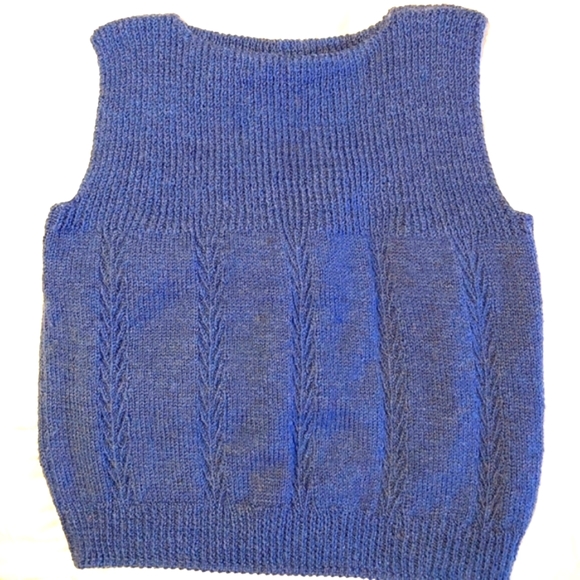 Vintage Handmade Knit Wool Sweater Vest Chunky Loose Fit - Picture 5 of 9